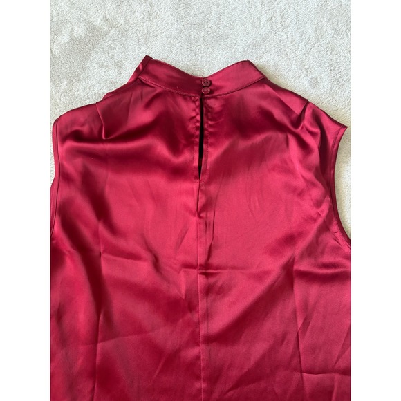 Rachel Zoe Sleeveless Cowl Neck Blouse Elegant Party‎ Top Red Size M - Picture 4 of 6